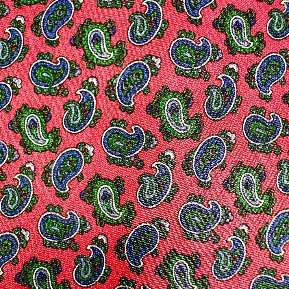 Burberry Vibrant Paisley Print Tie 100% silk. Hand sewn in USA